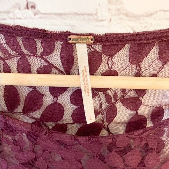 FREE PEOPLE - PLUM LACE DRESS - Picture 4 of 8